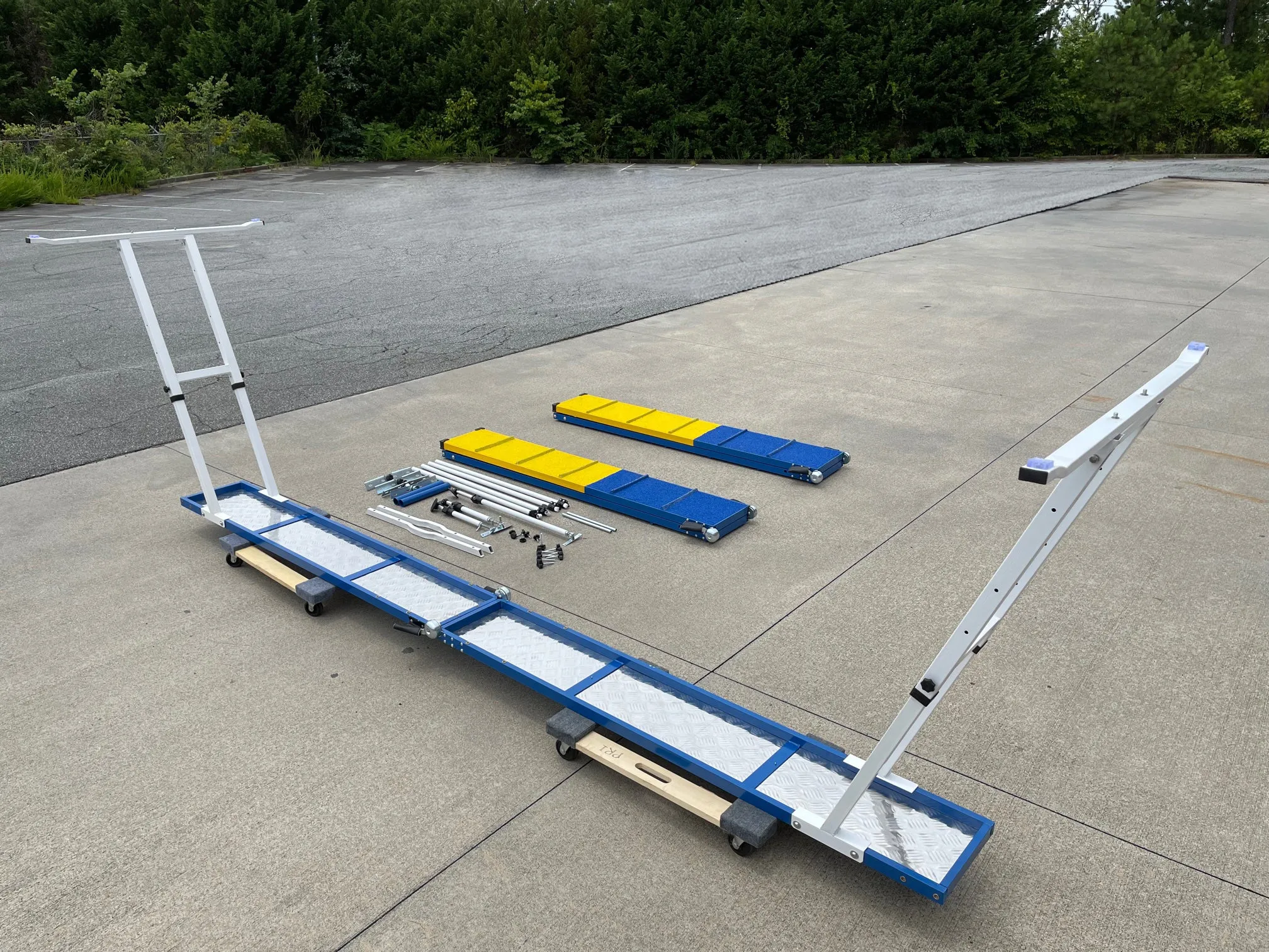 *12’ Dog Walk, Rubber Top, On-Wheel Interface Ready, Blue/Yellow
