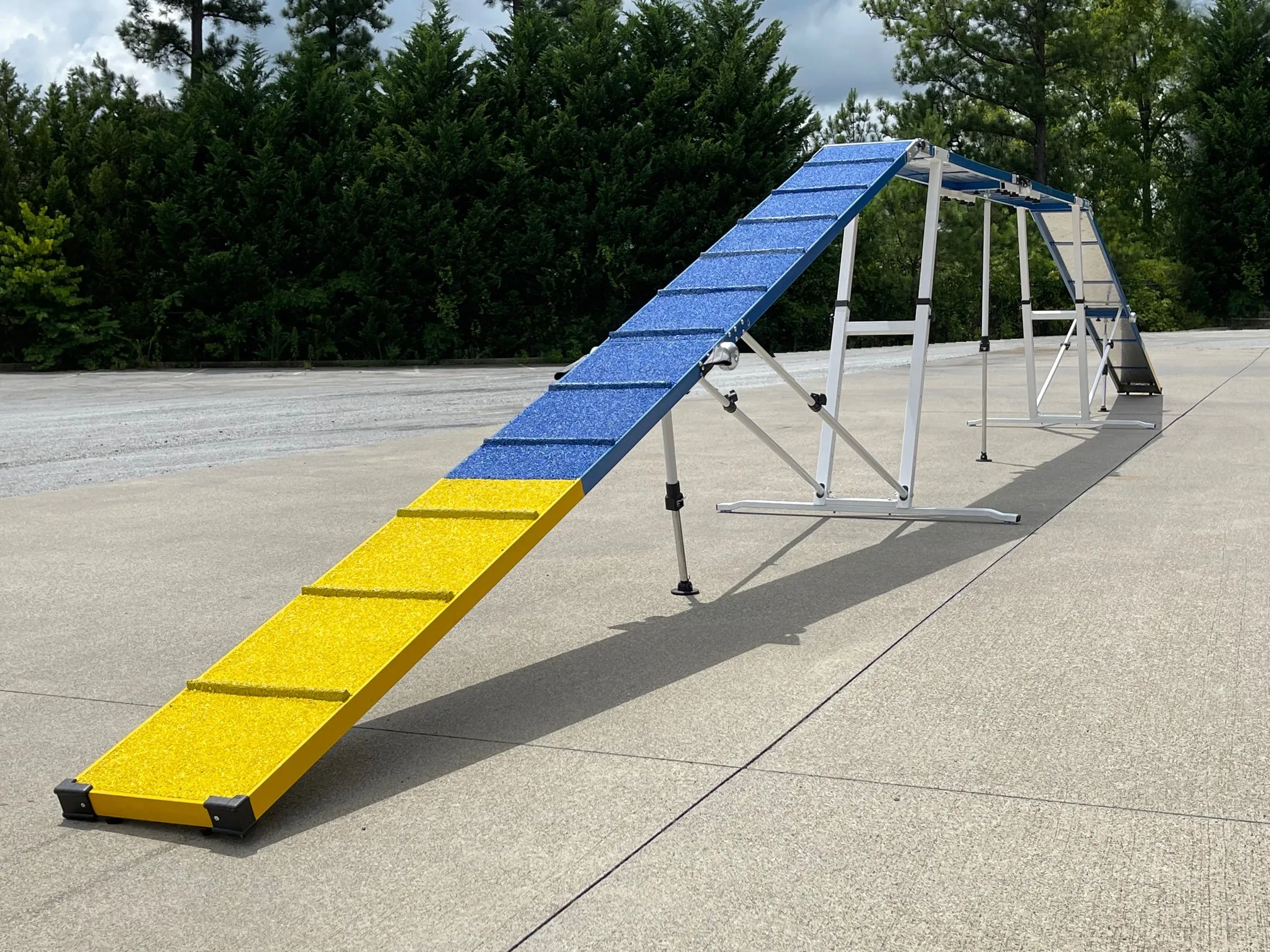 *12’ Dog Walk, Rubber Top, On-Wheel Interface Ready, Blue/Yellow