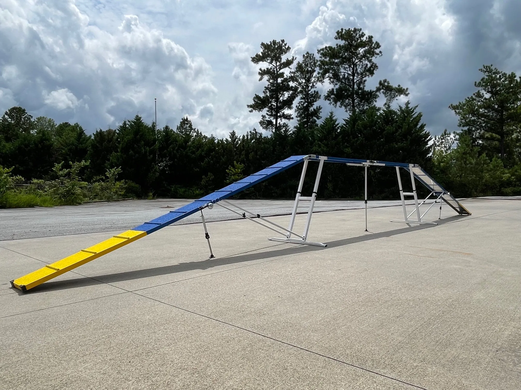 *12’ Dog Walk, Rubber Top, On-Wheel Interface Ready, Blue/Yellow