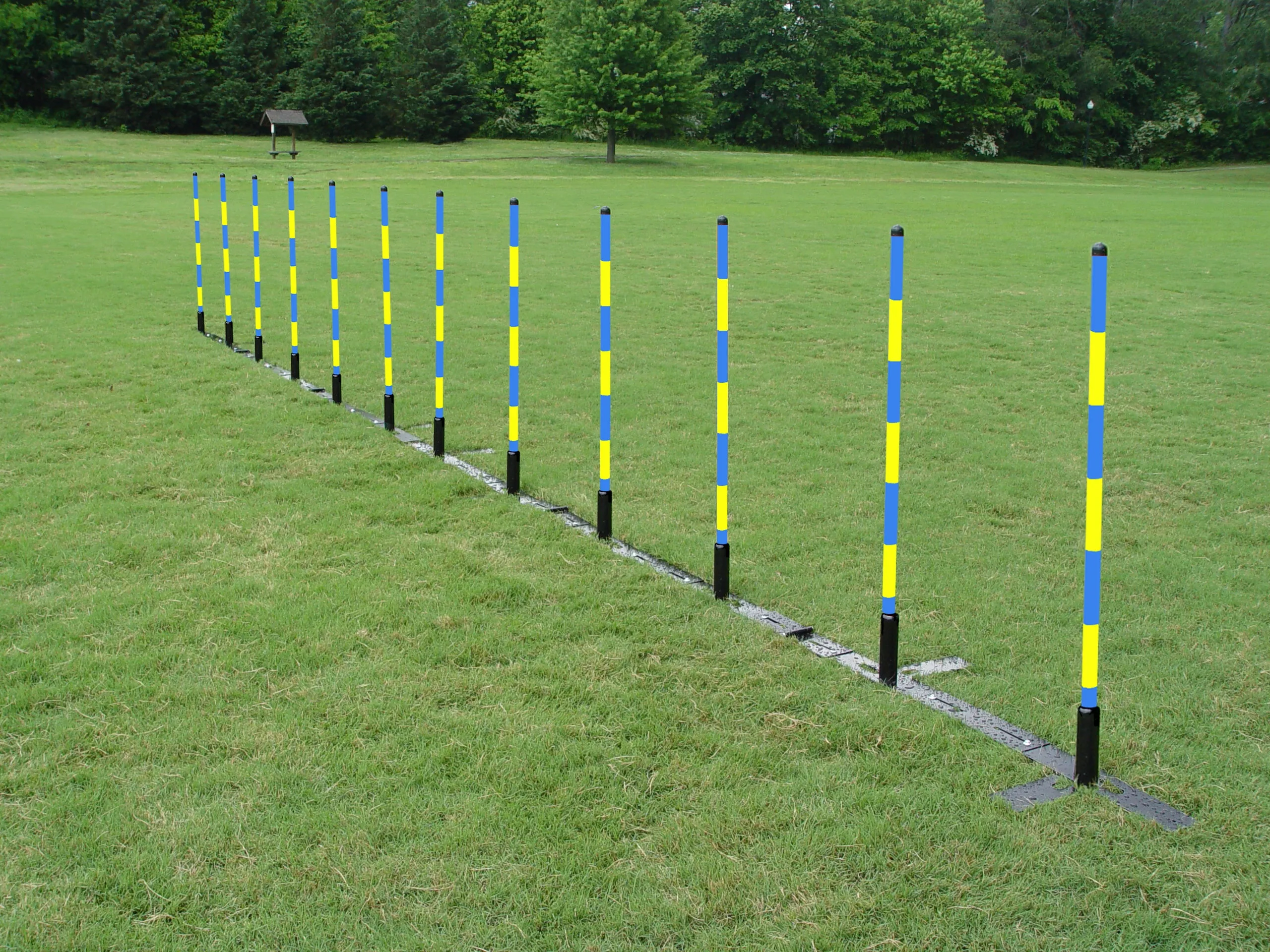 12 Pole Weave Set of 12 Poles with Adjustable Pole Spacing From 19" to 25"