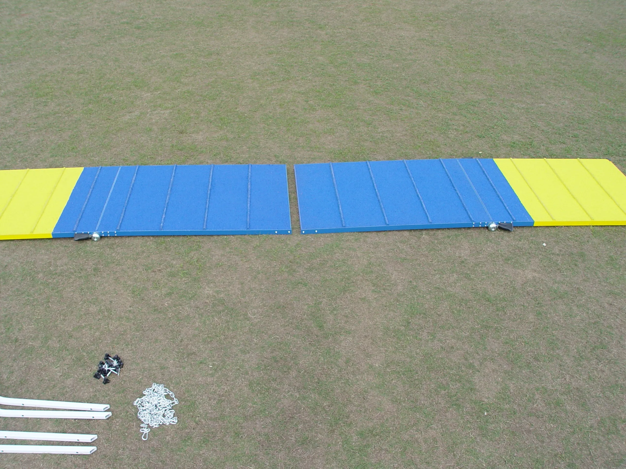 *9’ Dog Agility A-Frame, Rubber Top, On-Wheels-Interface Ready, Blue/Yellow