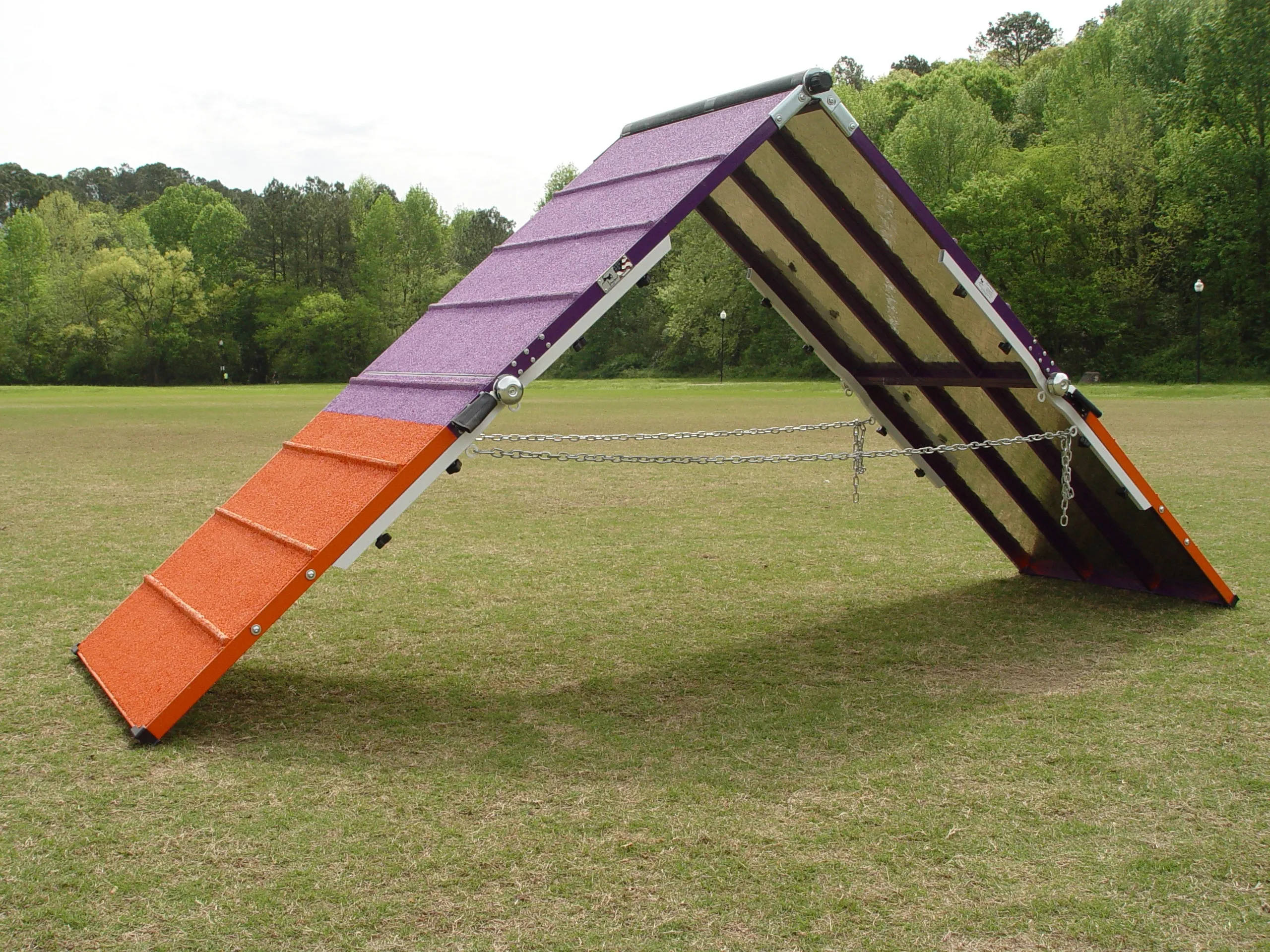 *9’ Dog Agility A-Frame, Rubber Top, On-Wheels-Interface Ready, Purple/Orange