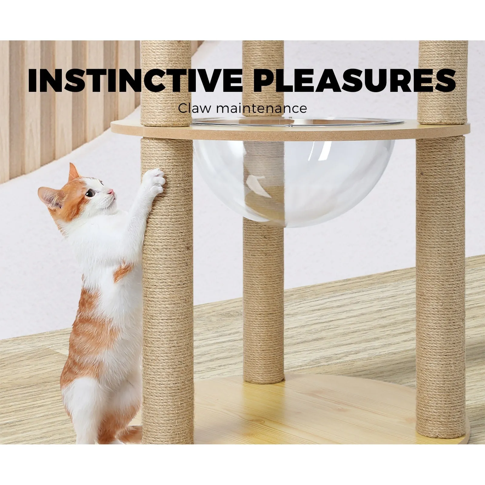 Alopet Cat Tree Scratching Post Scratcher Cats Tower Wood Condo Toys House 148cm