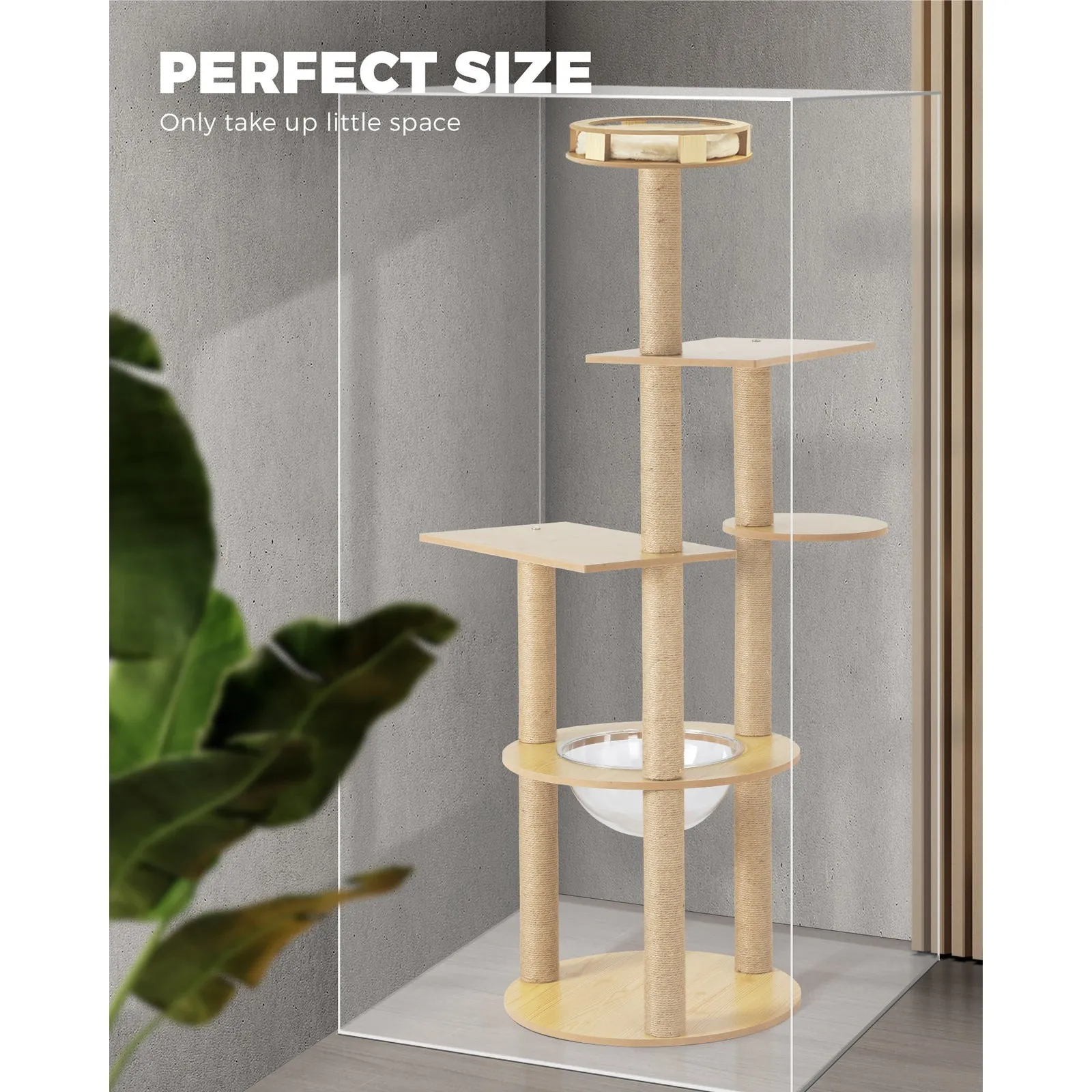 Alopet Cat Tree Scratching Post Scratcher Cats Tower Wood Condo Toys House 148cm