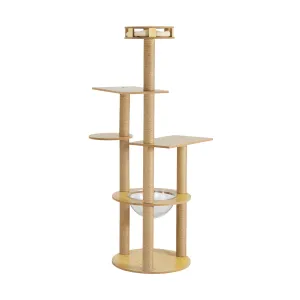Alopet Cat Tree Scratching Post Scratcher Cats Tower Wood Condo Toys House 148cm
