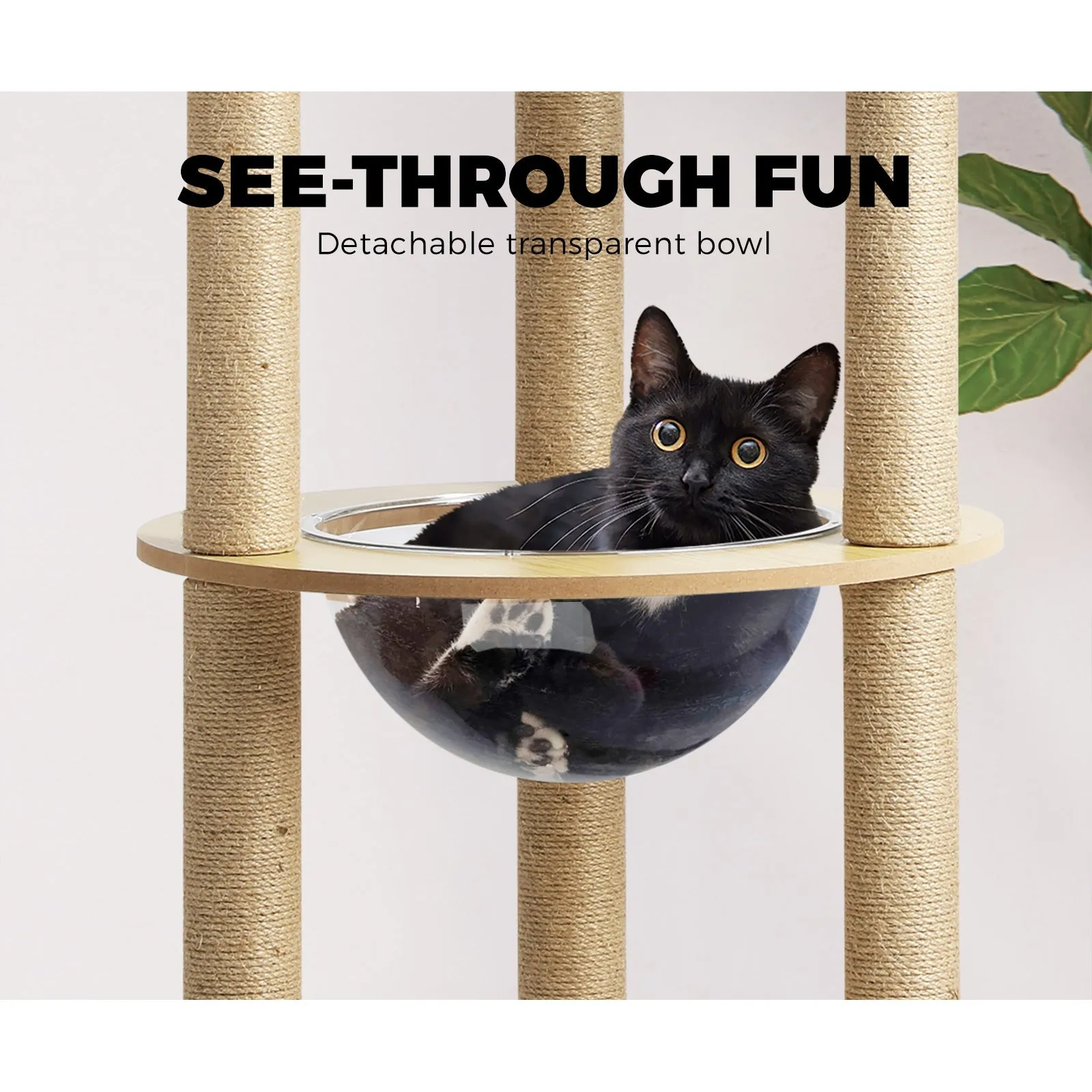 Alopet Cat Tree Scratching Post Scratcher Cats Tower Wood Condo Toys House 148cm