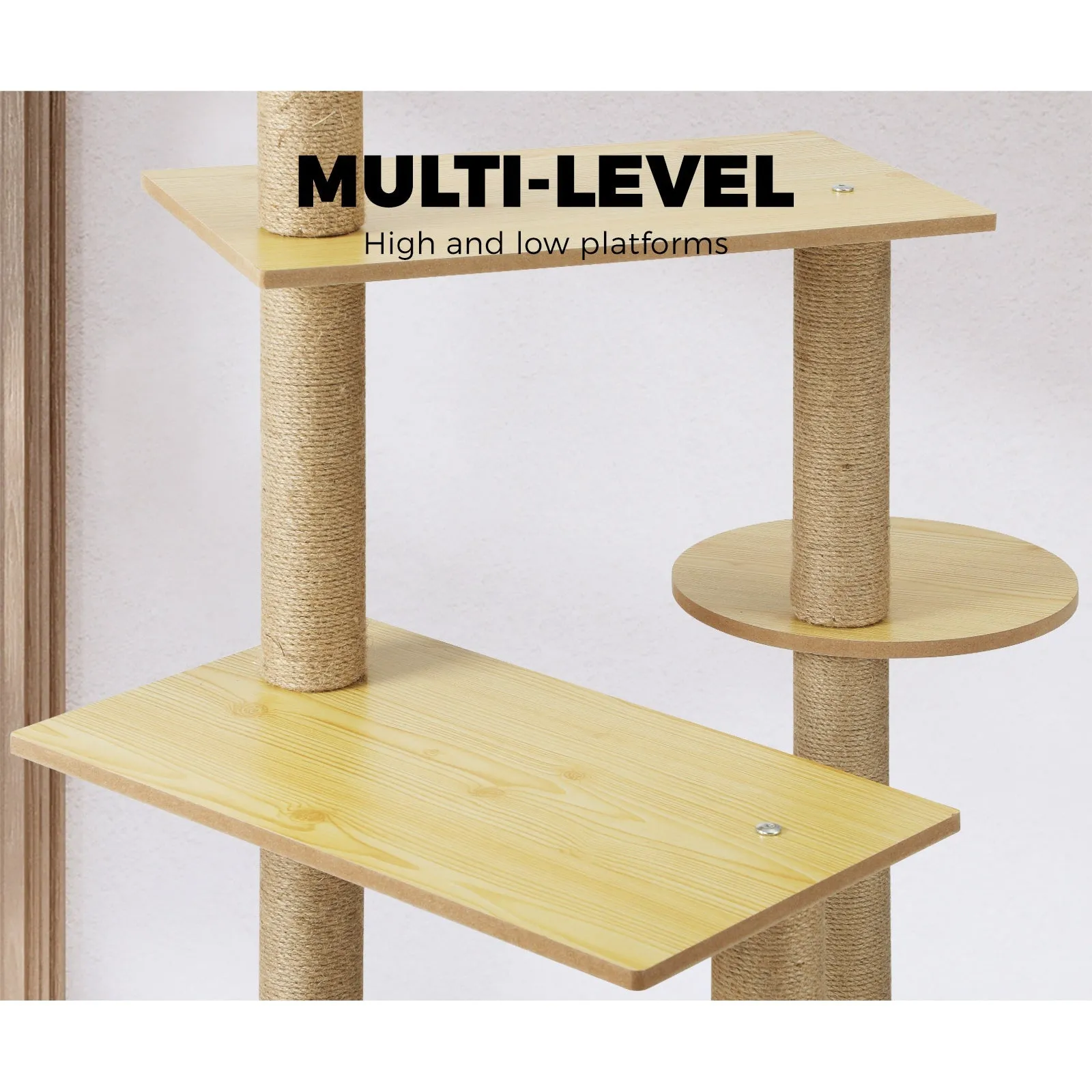 Alopet Cat Tree Scratching Post Scratcher Cats Tower Wood Condo Toys House 148cm