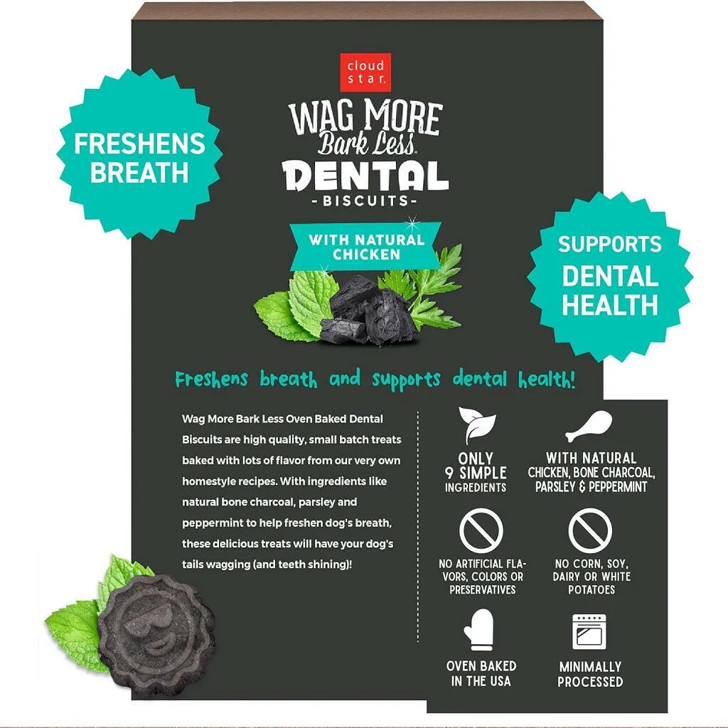 Cloud Star Wag More Bark Less Chicken, Charcoal, Parsley & Mint Dental Biscuits for Dogs (14 oz)