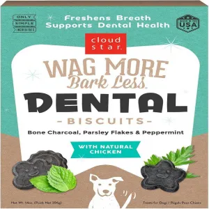 Cloud Star Wag More Bark Less Chicken, Charcoal, Parsley & Mint Dental Biscuits for Dogs (14 oz)