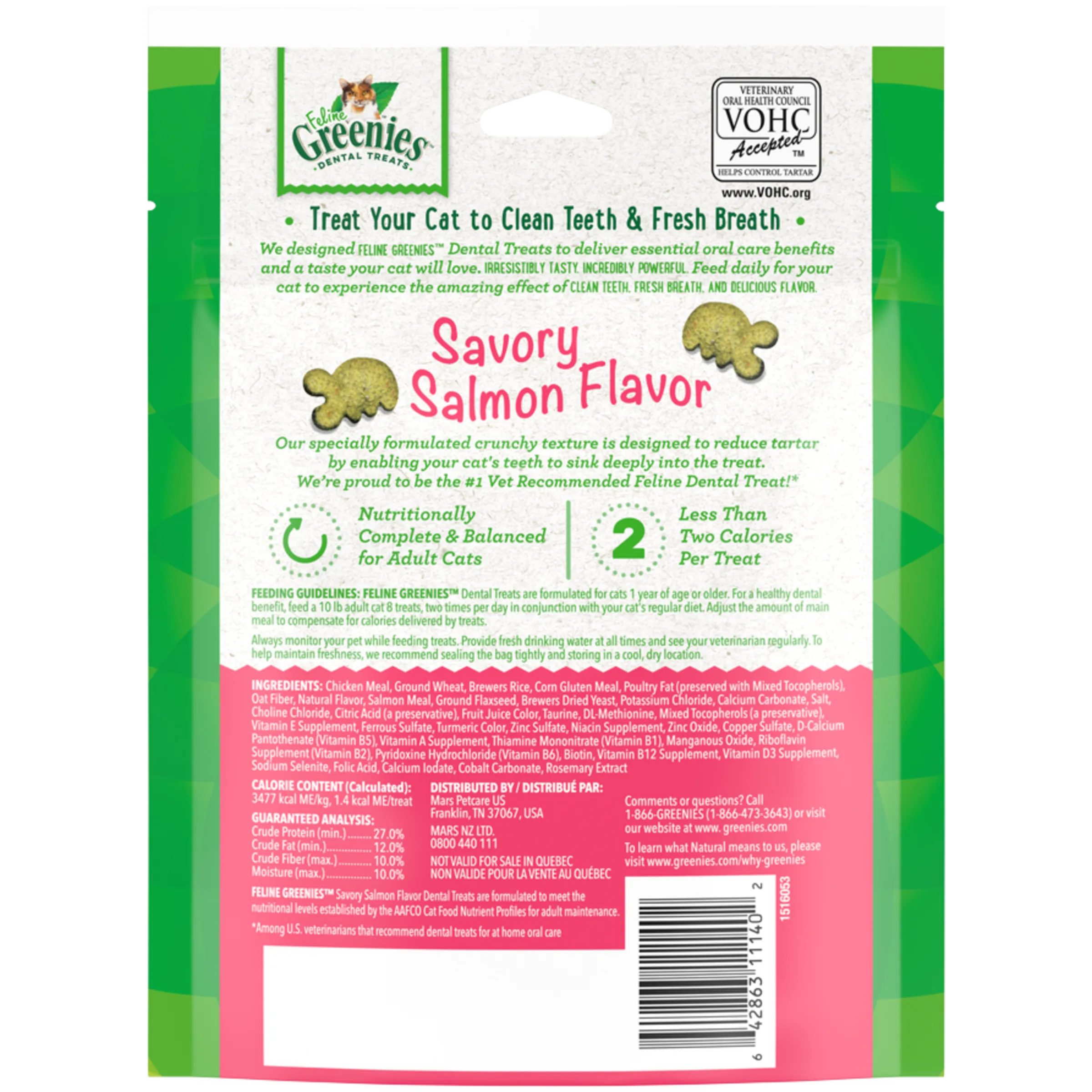 Greenies Cat Dental Health Treats Savory Salmon