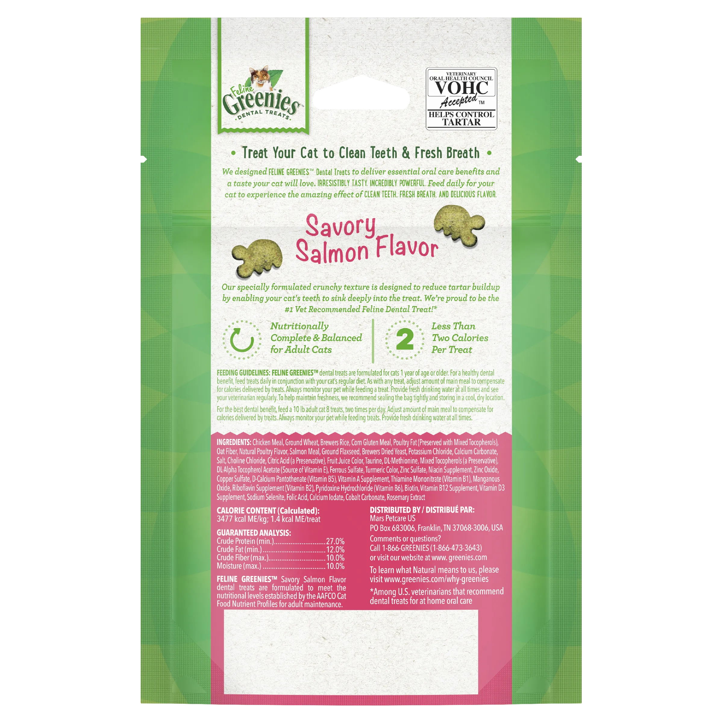 Greenies Cat Dental Health Treats Savory Salmon