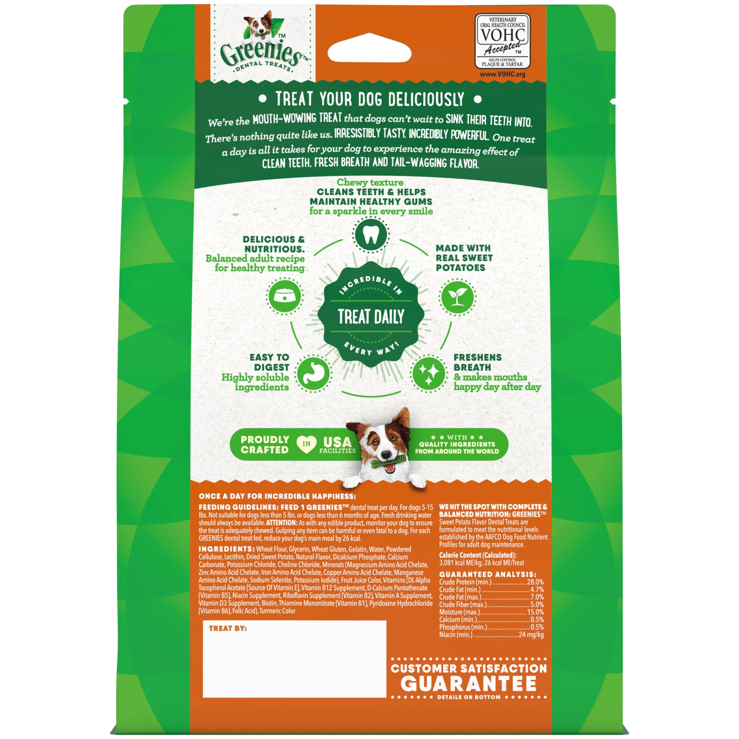 Greenies Dog Sweet Potato Dental Health Treats for Teenie Dogs 340g