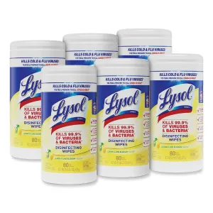Lysol® Lemon & Lime Blossom Scent Disinfecting Wipes (7" x 8" | 80 Wipe Canisters) - Case of 6