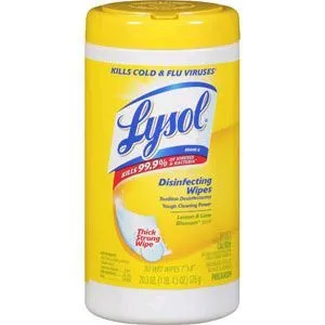 Lysol® Lemon & Lime Blossom Scent Disinfecting Wipes (7" x 8" | 80 Wipe Canisters) - Case of 6