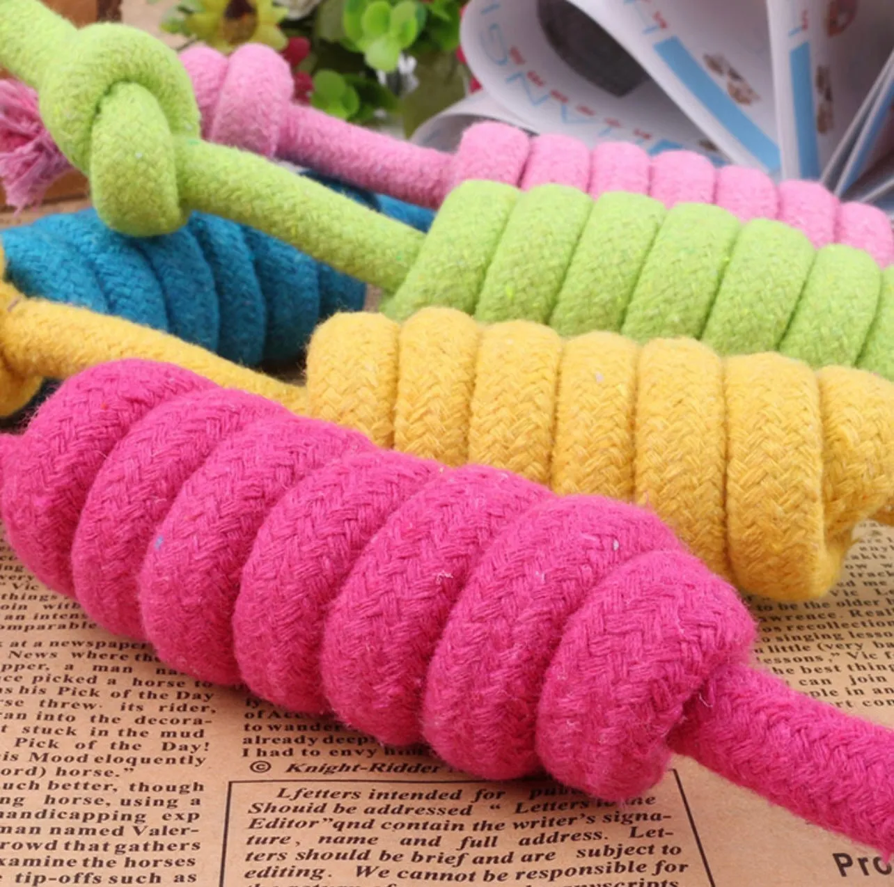 Monkey Fist Candy Ropes Dog Toy - Multicolor