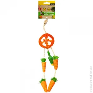 Pet One Veggie Rope and Straw Chew Hanging Dreamcatcher Small Animal Toy^^^