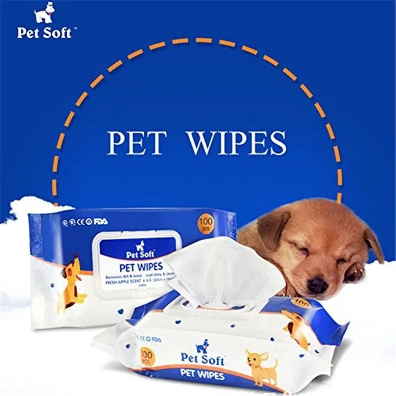 Pet Soft Apple Scent Pet Wipes 100pcs